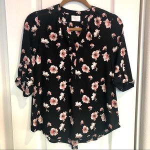 Sienna Sky black floral blouse